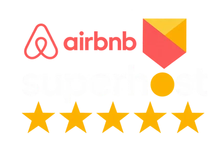 Airbnb Superhost with five gold stars
